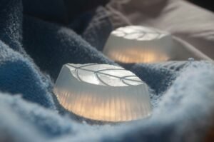 small lights in a leaf shape transparent plastic